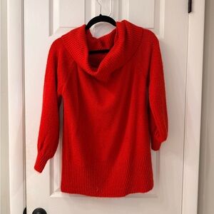 Vine & Love Vibrant Red Cowl Neck Sweater